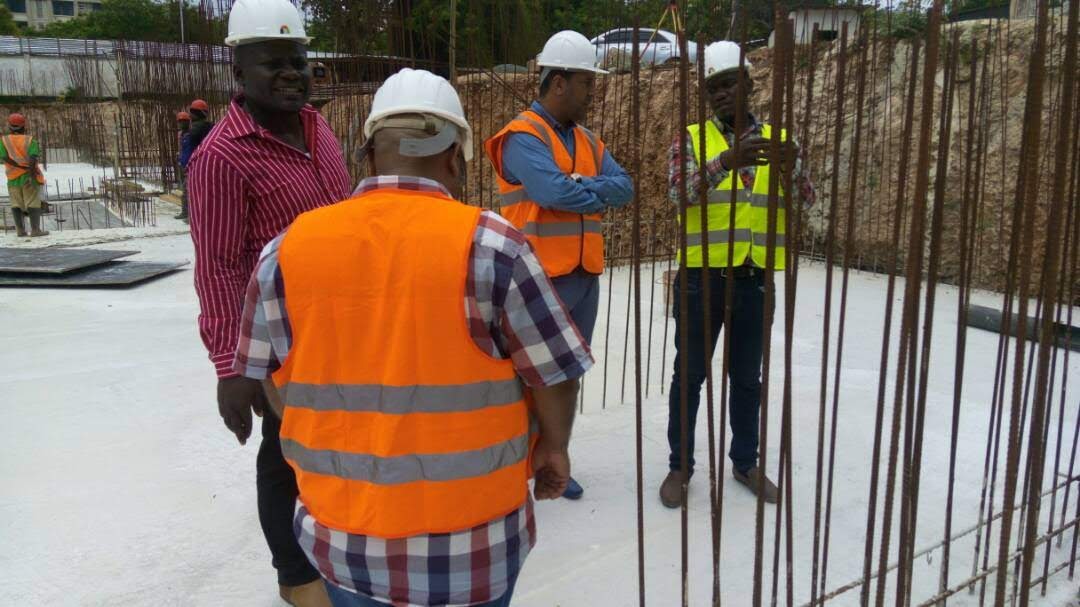 Construction team meeting