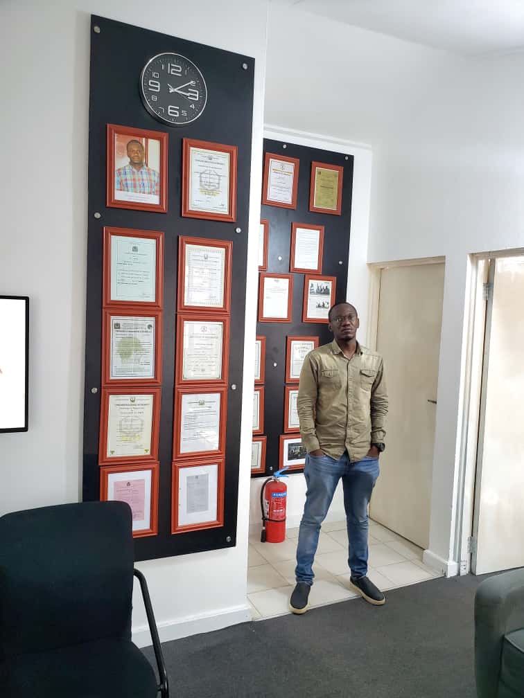 Construction team with safety gear on site